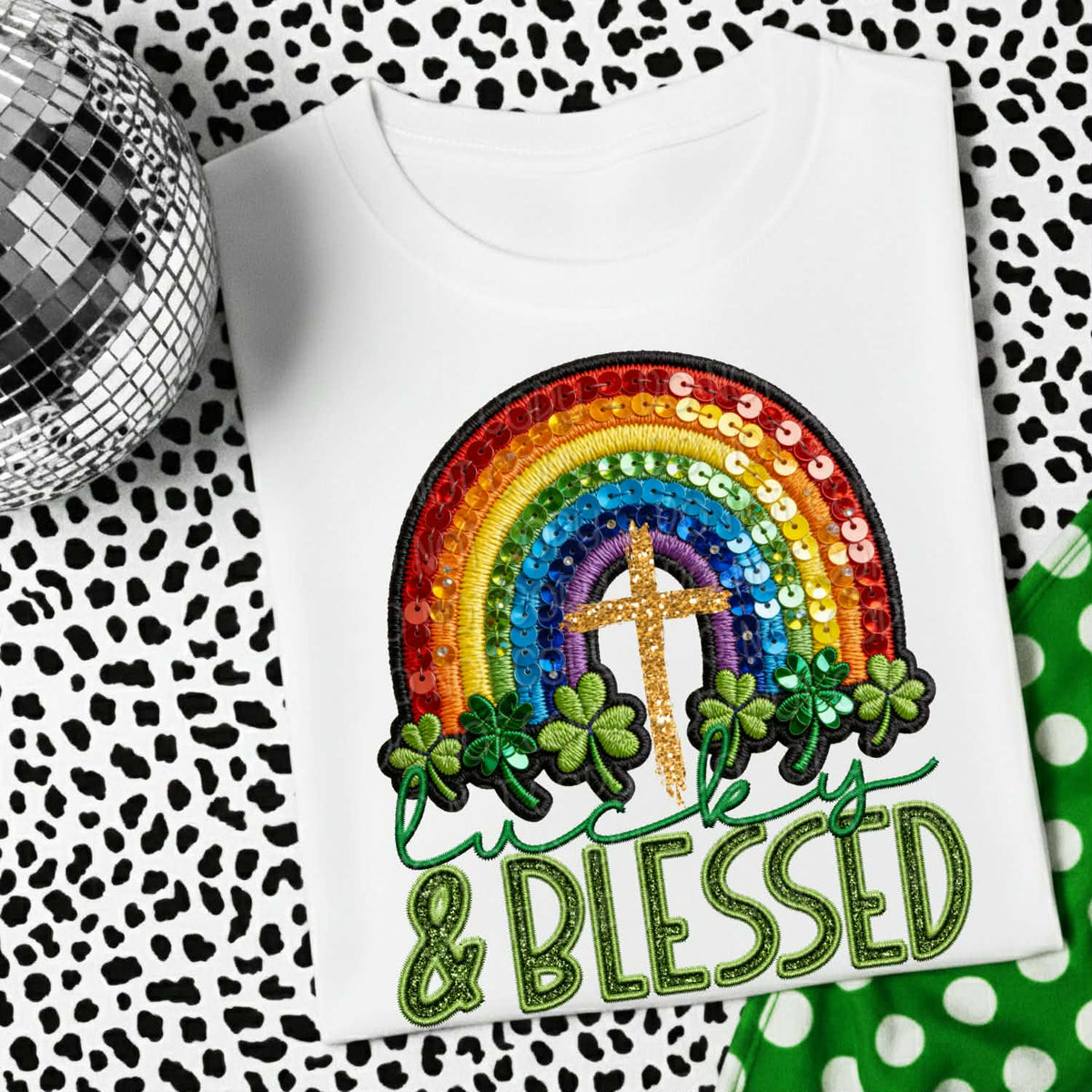 Lucky Blessed rainbow Sunday special DTF transfer