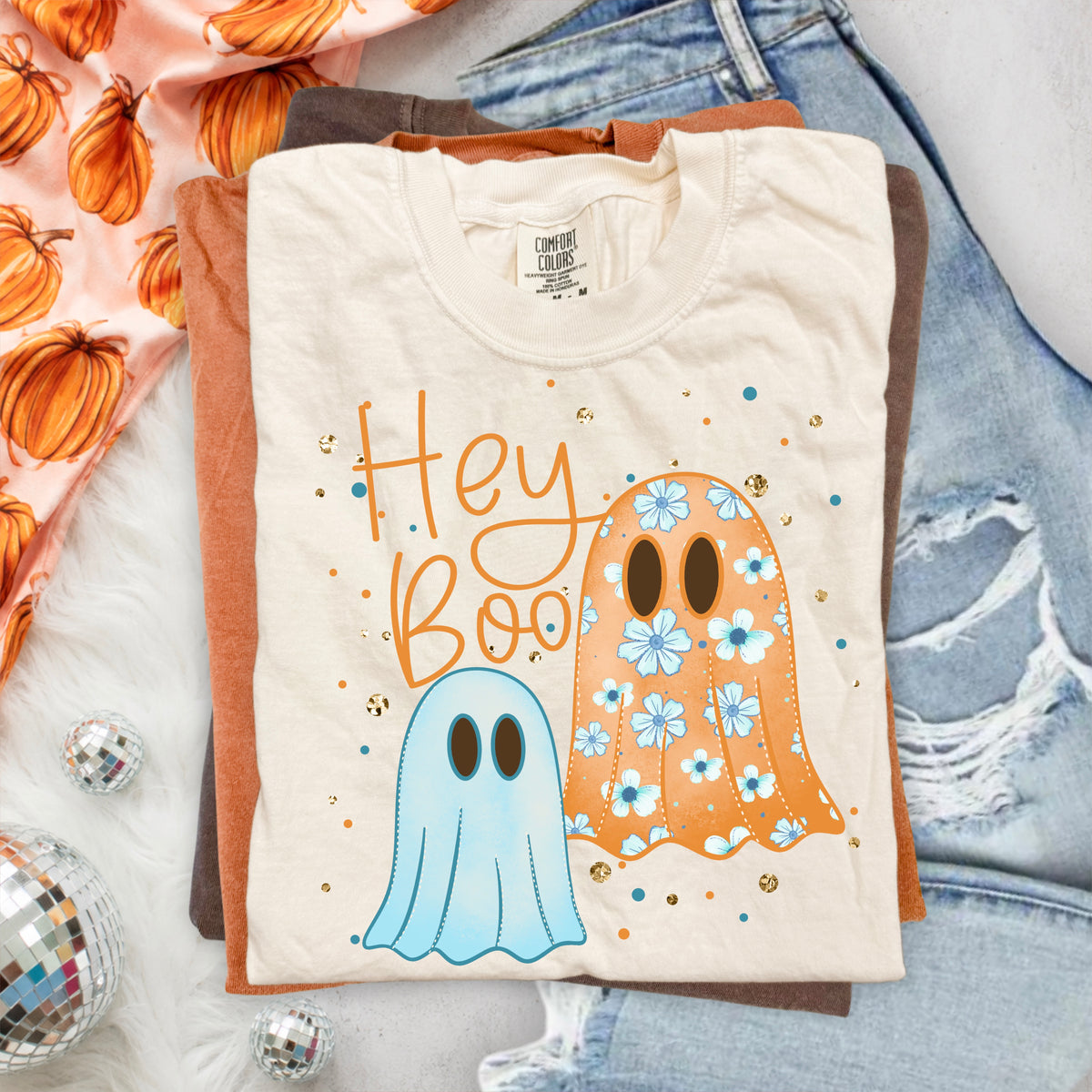 Hey boo floral ghost (CSC) DTF Transfer