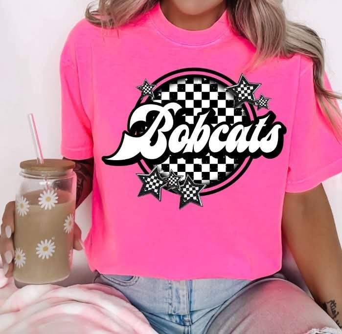 Bobcats checkered circle (S&G) 82375 DTF transfer