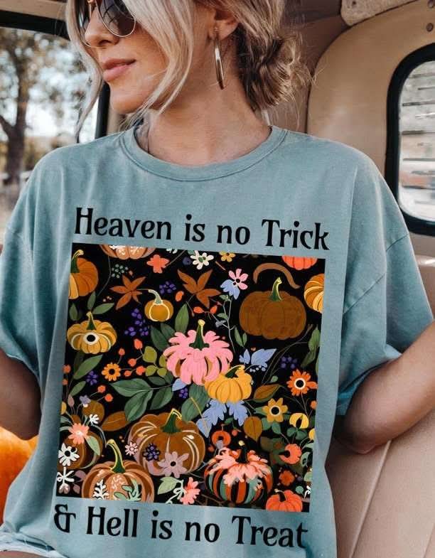 Heaven is no trick (ember) DTF transfer