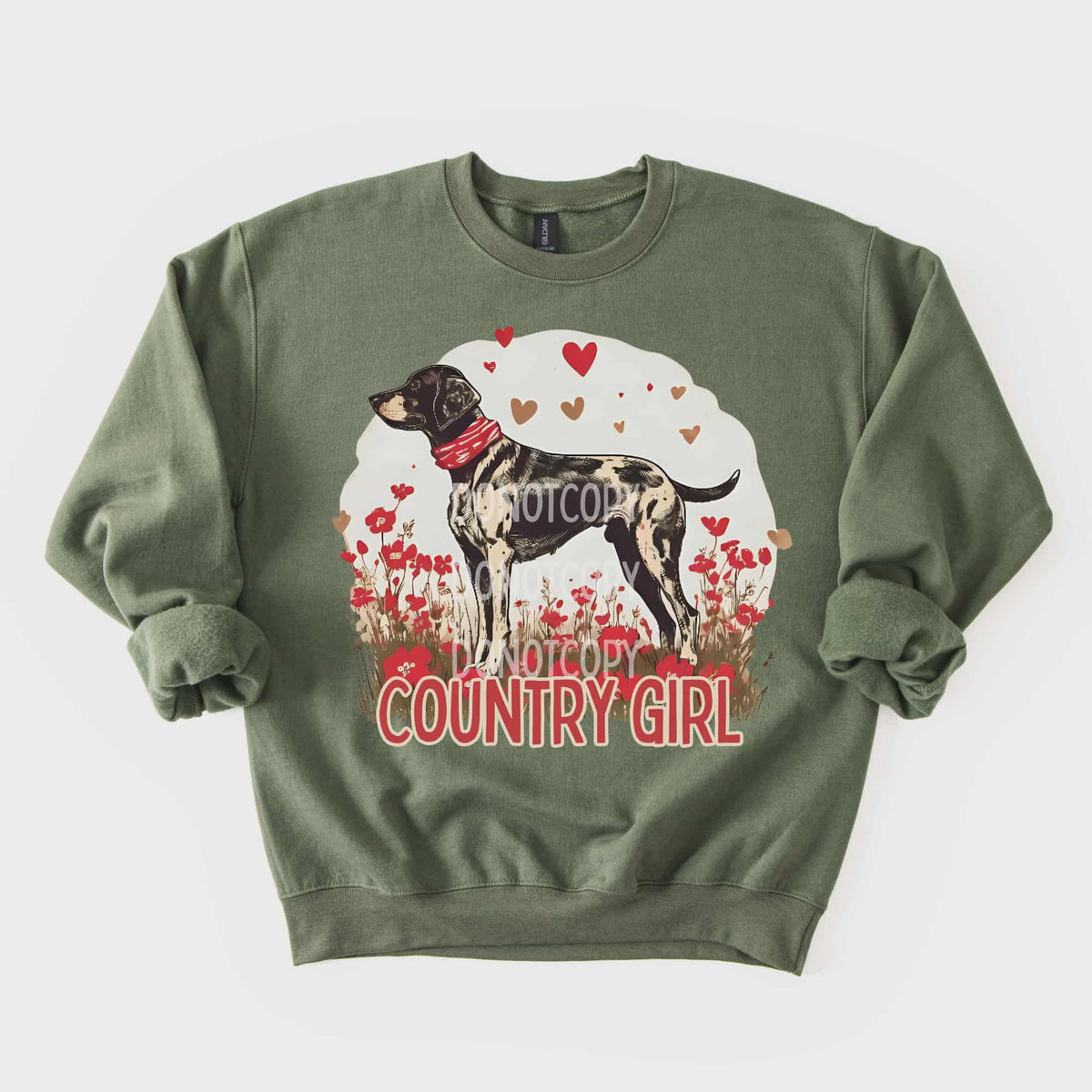 Country girl dog and hearts (CSG) DTF Transfer