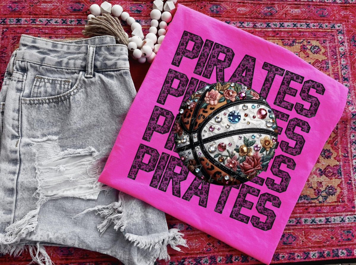 Pirates bedazzled basketball (VIRGO) 94440 DTF transfer