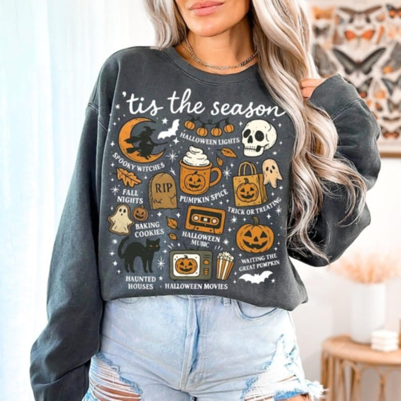 Tis the season Halloween WHITE FONT 107786 DTF transfer