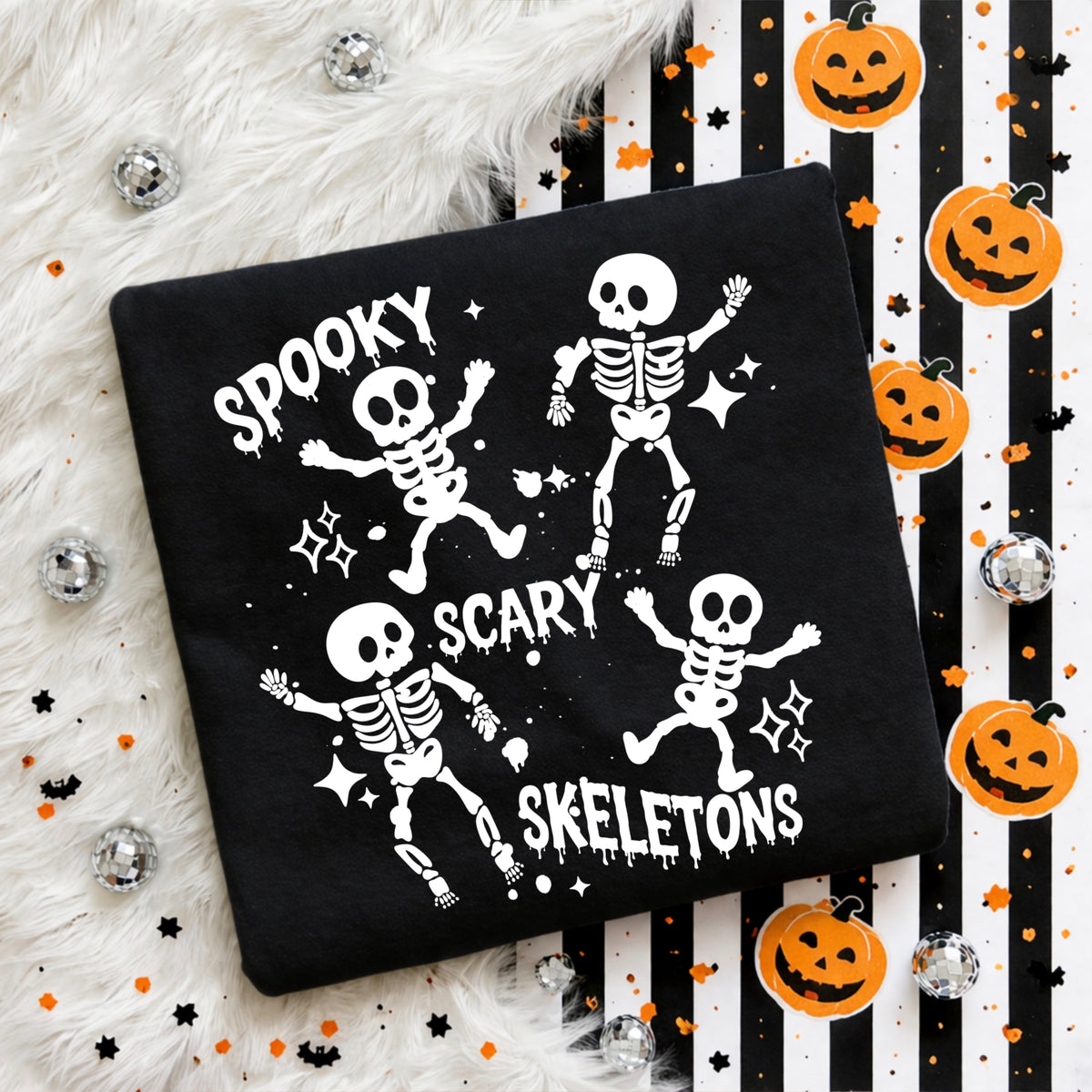 Spooky scary skeletons white (CSC) DTF Transfer
