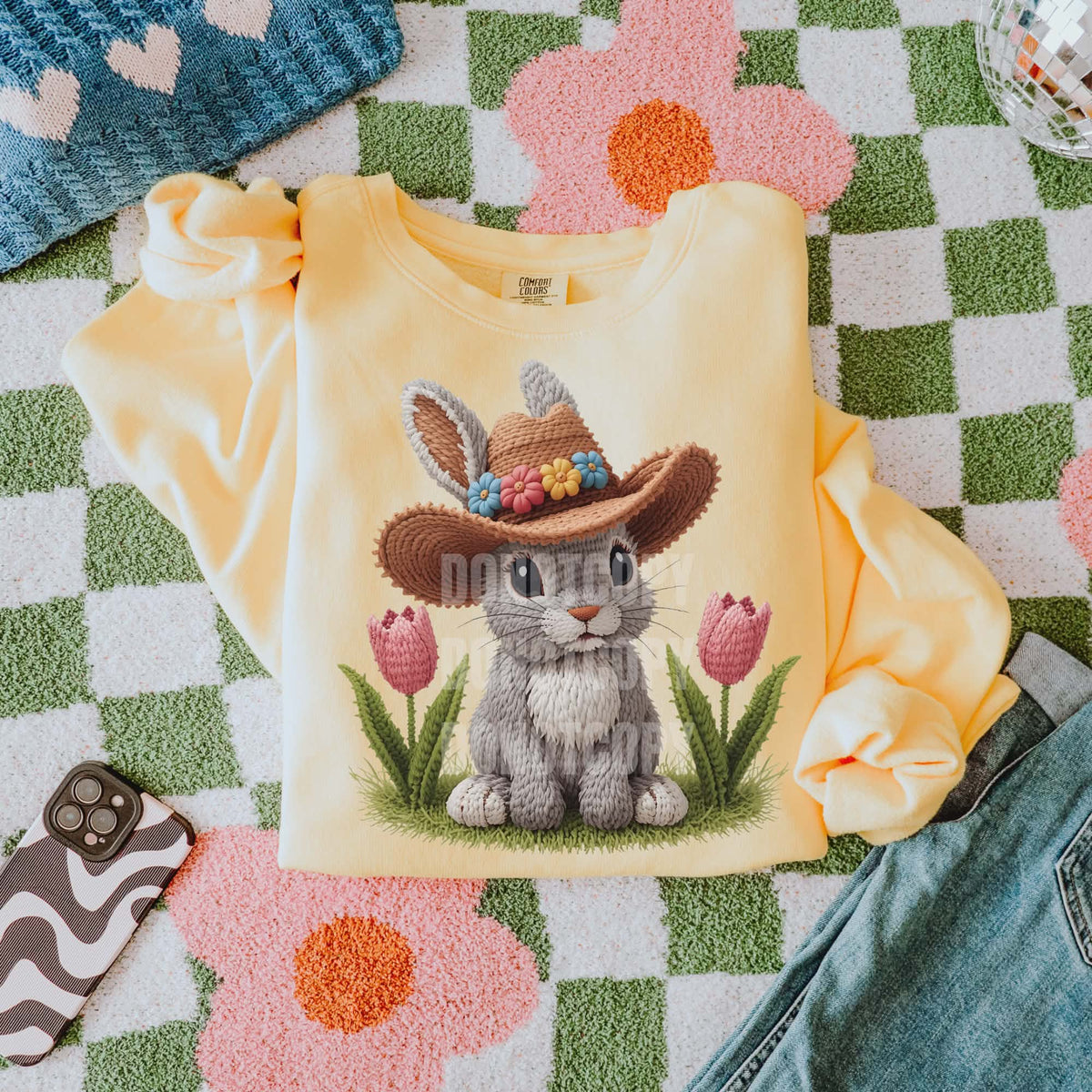 Easter bunny cowboy hat (CSG) DTF Transfer