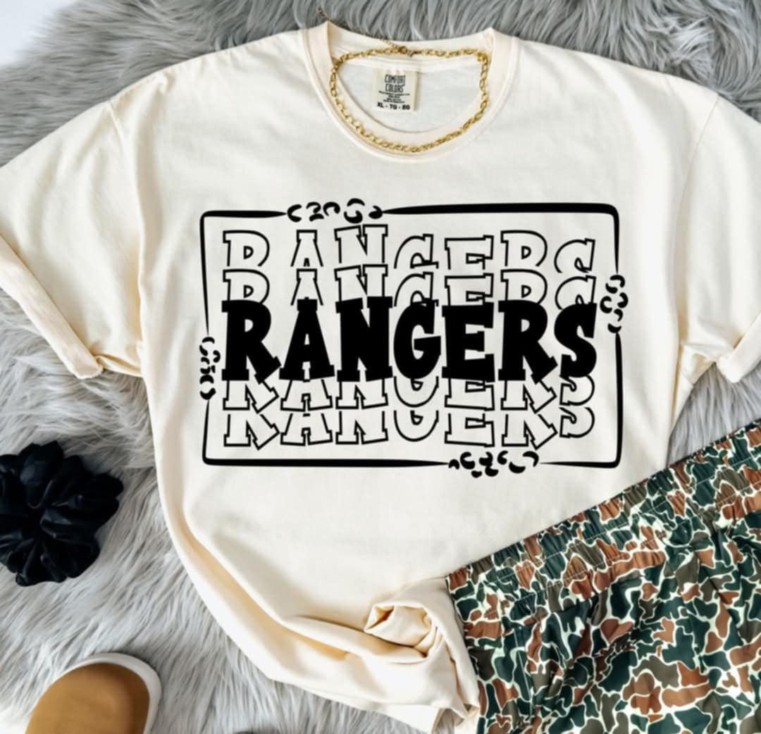 Rangers stacked with frame (S&G) 98106 DTF transfer
