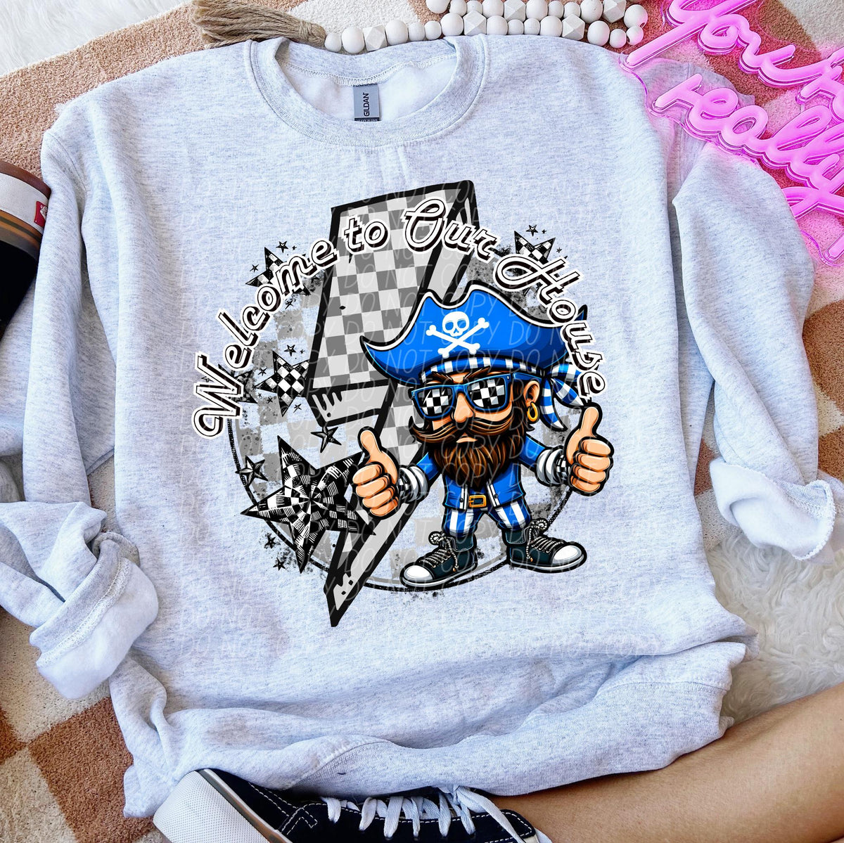 Welcome to our house Pirates (blue) 49386 DTF TRANSERS