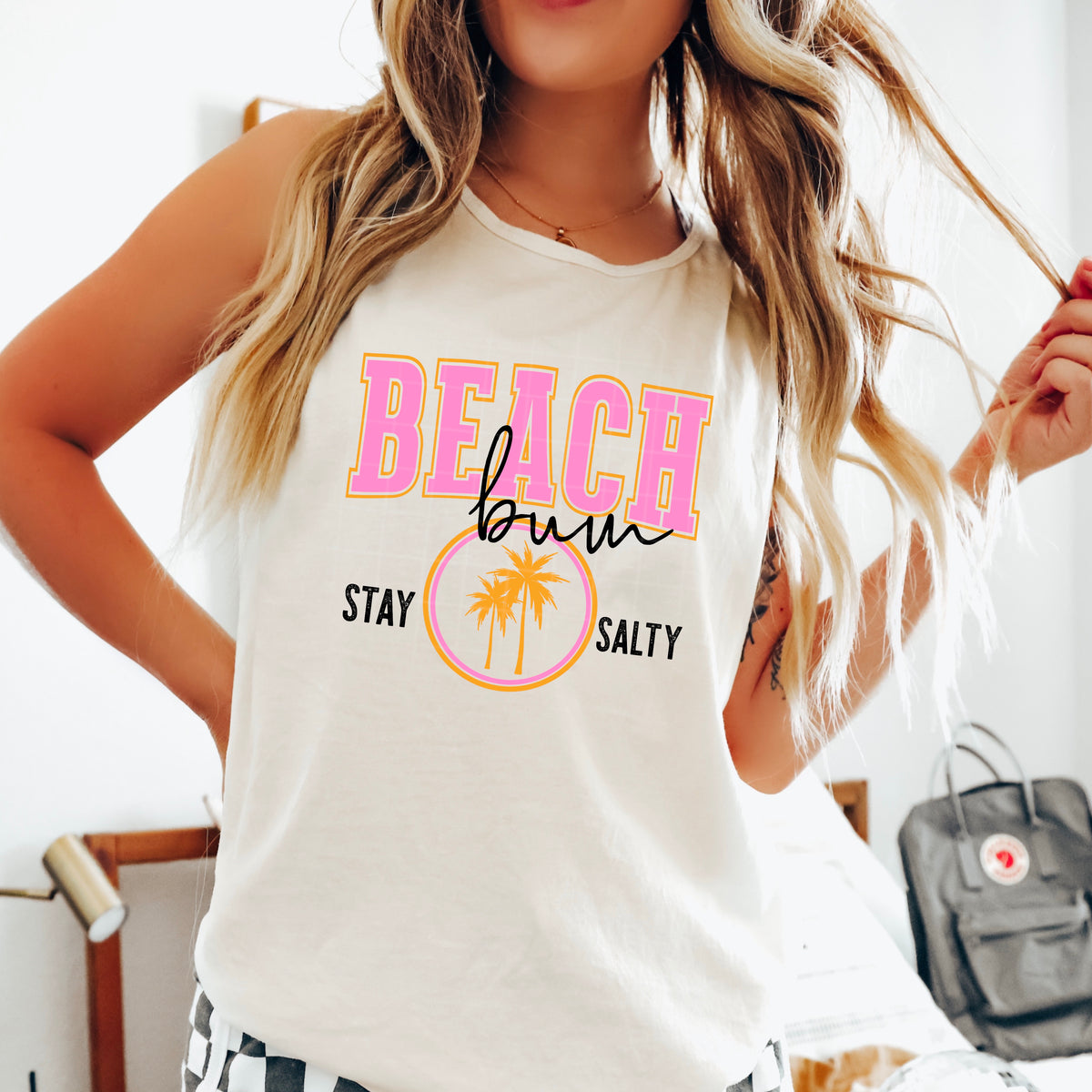 Beach Bum stay salty black (csc) DTF Transfer