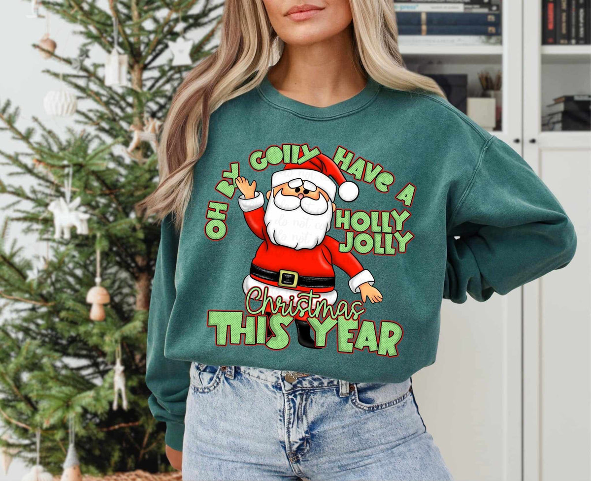 Oh by golly have a holly jolly Christmas this year 60796 DTF transfer