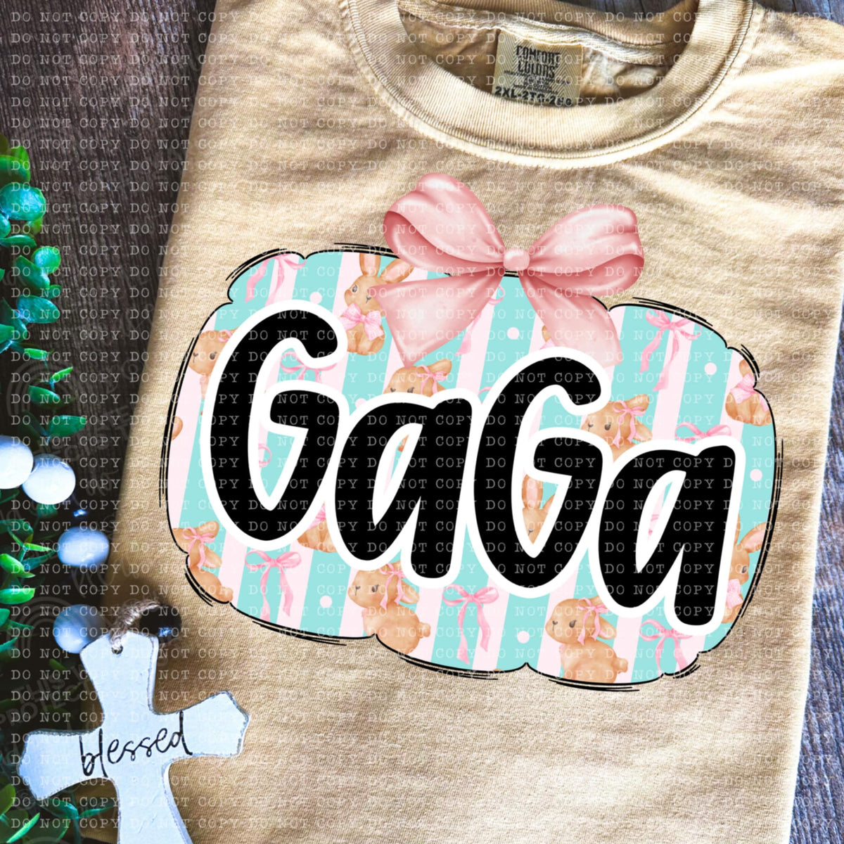 Gaga bunny background (ECHT) 85640 DTF transfer