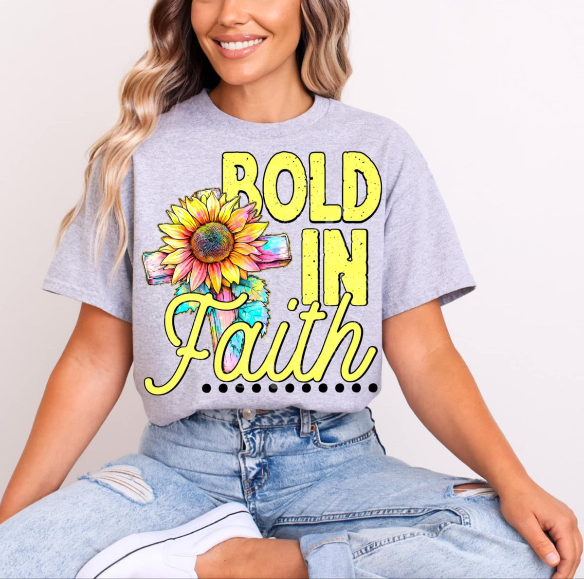 Bold in faith sunflower 97861 DTF transfer