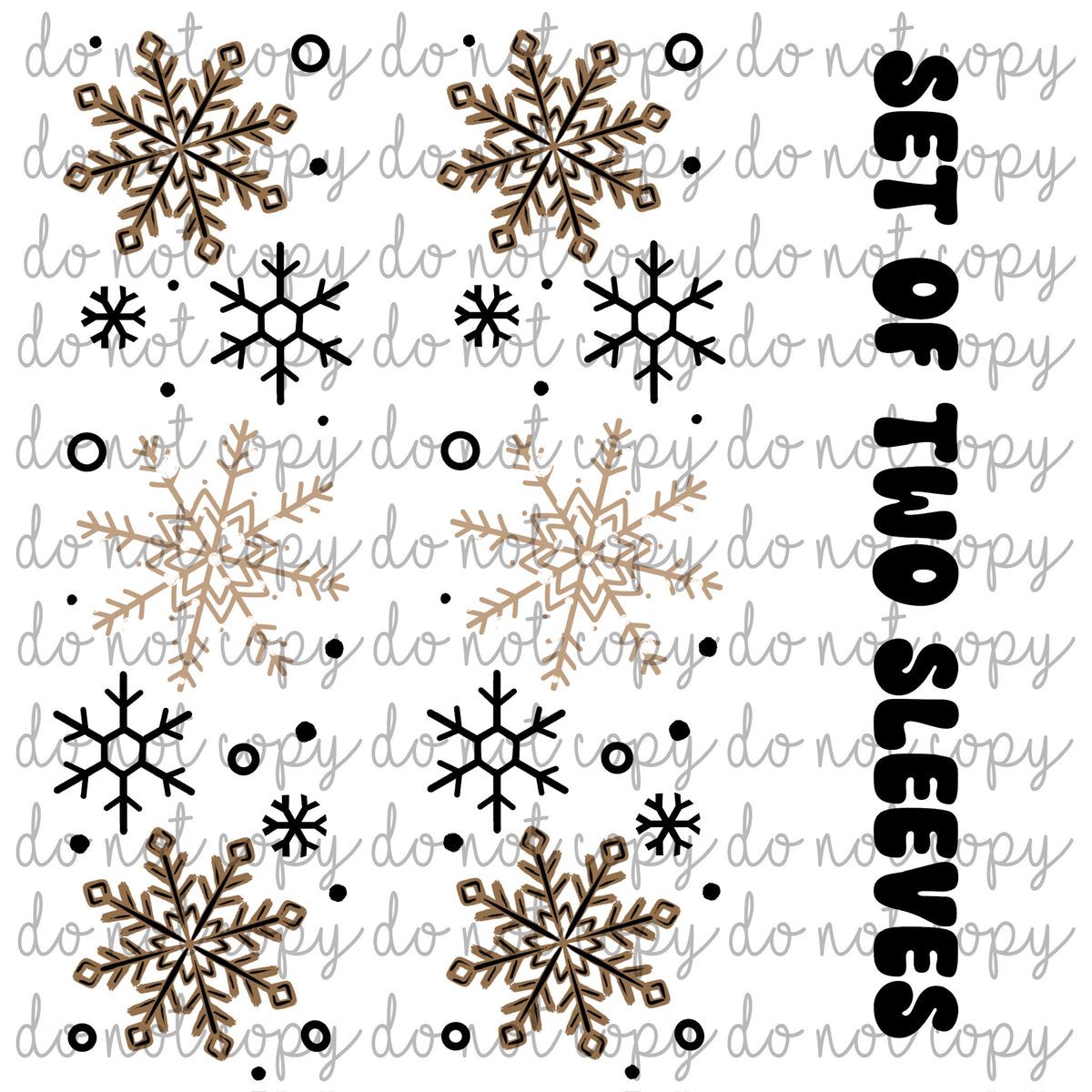 Snowflakes (SET OF TWO SLEEVES) sunday special DTF transfer