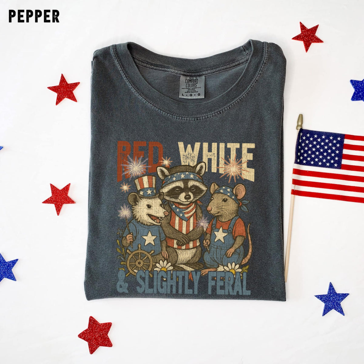 Red, white & slightly feral (SDD) 99258 DTF transfer
