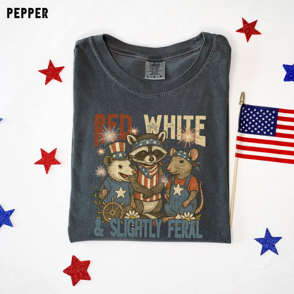 Red, white & slightly feral (SDD) 99258 DTF transfer