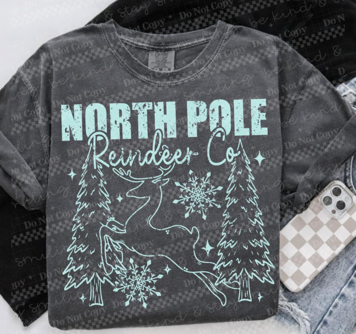 North Pole Reindeer co blue (CMLD) DTF TRANSFER