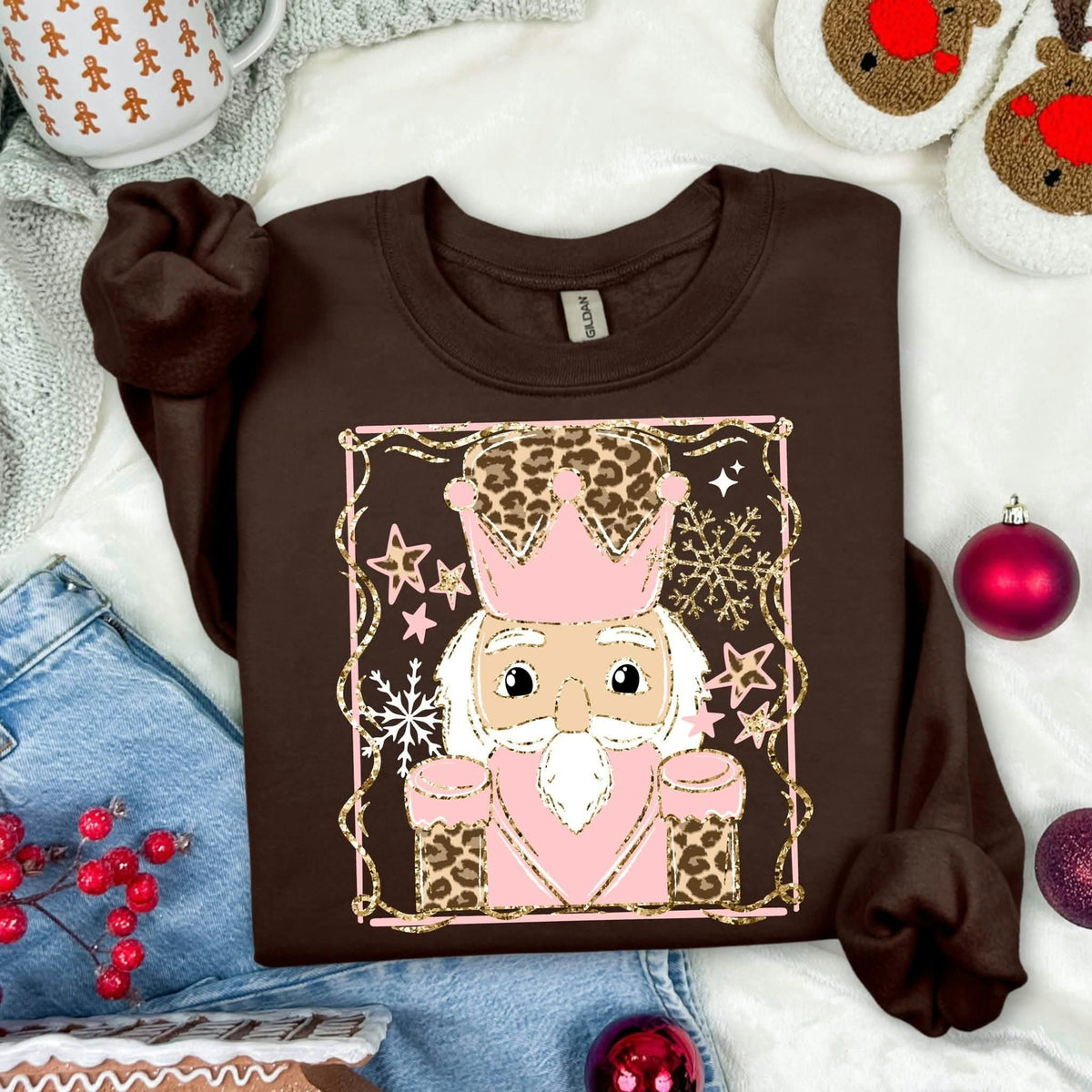Nutcracker frame pink and leopard hat Sunday Special DTF transfer