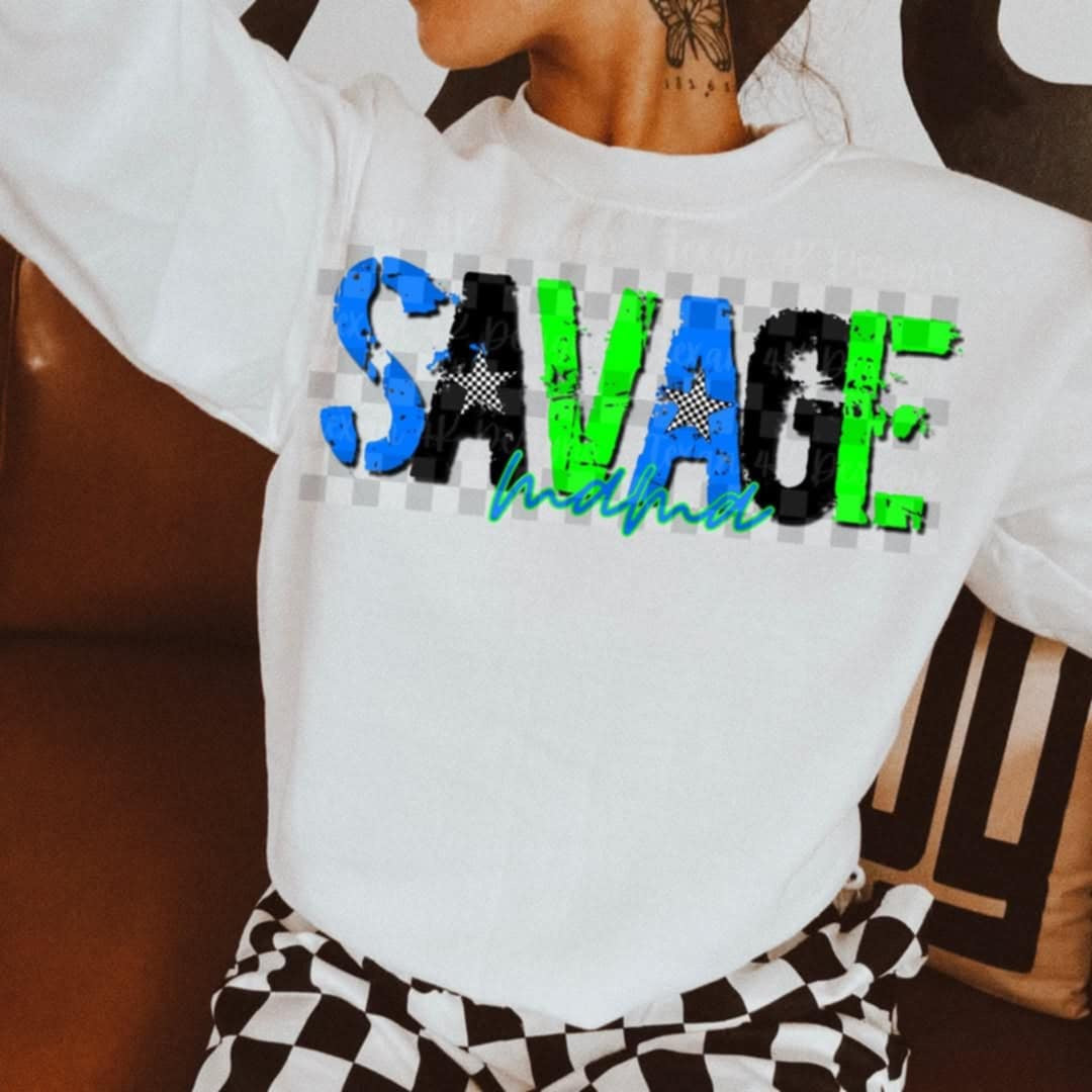 Savage mama blue (Texans) 106366 DTF transfer