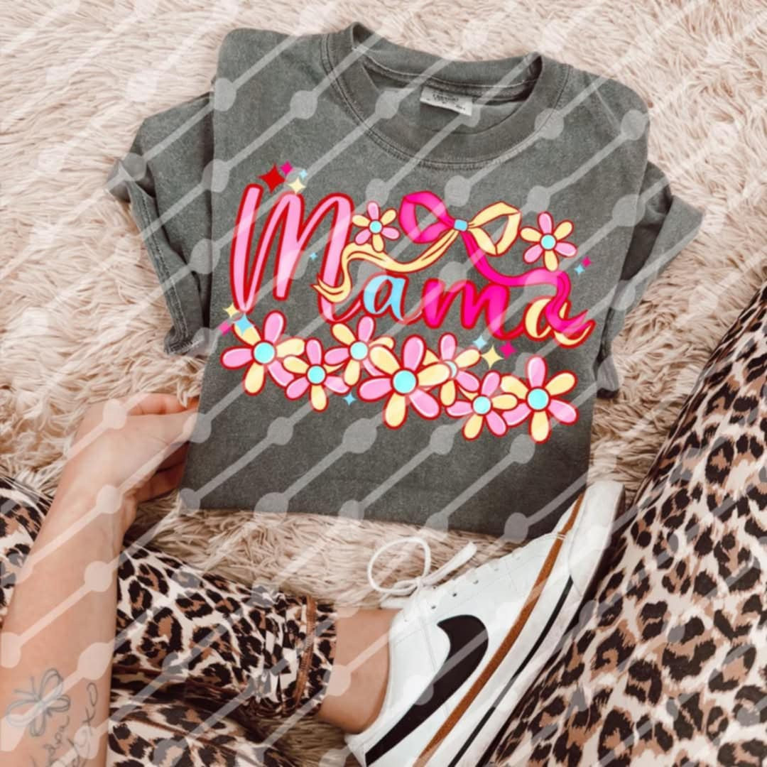 Mama pink and yellow flowers (JBD) 96561 DTF transfer