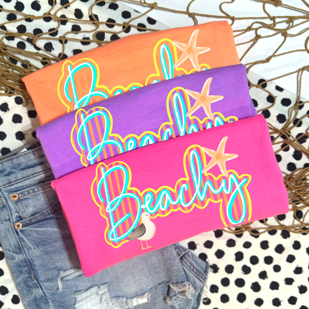 Beachy cursive stripes (CSC) DTF Transfer