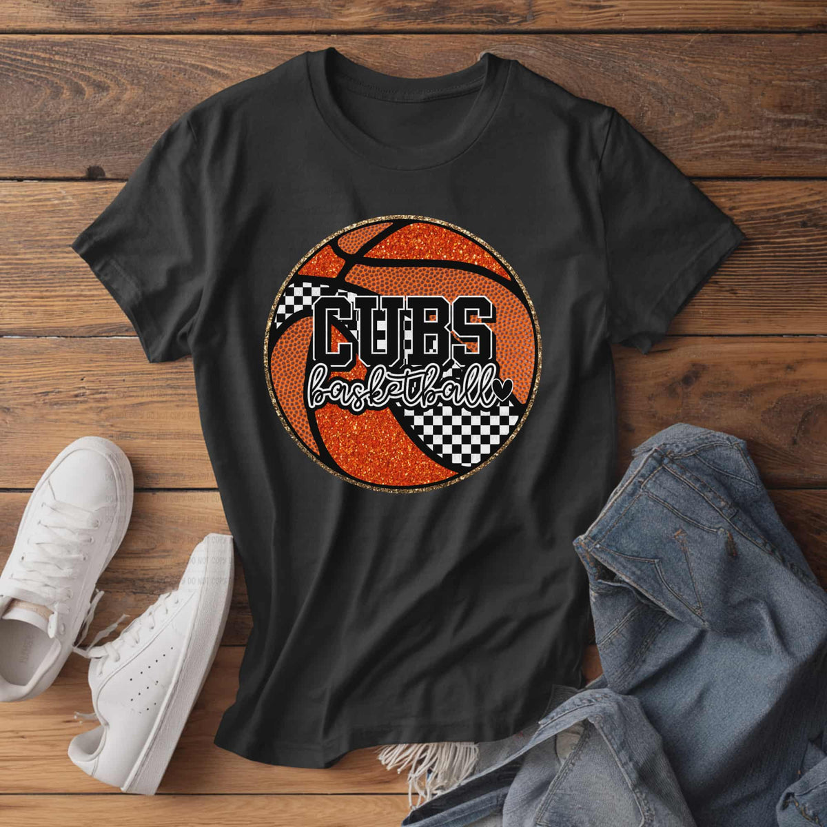 Cubs Checker Basketball (revel) DTF Transfer