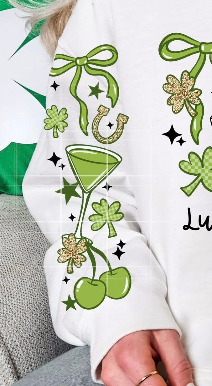 Lucky girl martini (SET OF TWO SLEEVES) (CSC) DTF transfer