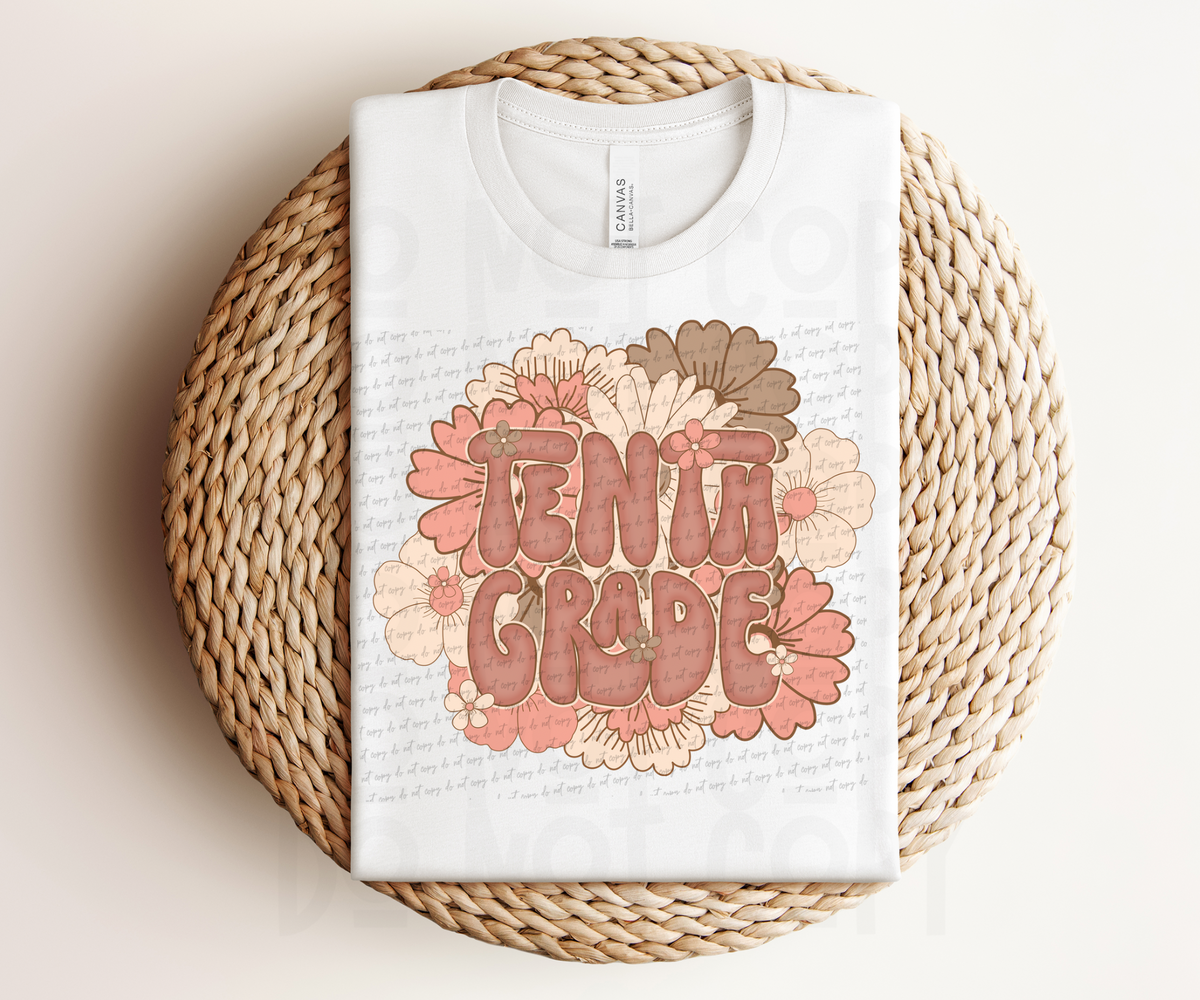 Tenth Grade (pastel florals) 30867 DTF transfer