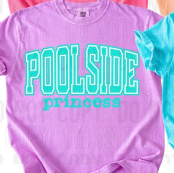Poolside princess blue font (SBB) 96966 DTF transfer