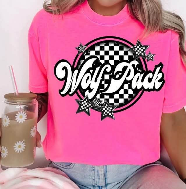 Wolf pack checkered circle (S&G) 82300 DTF transfer