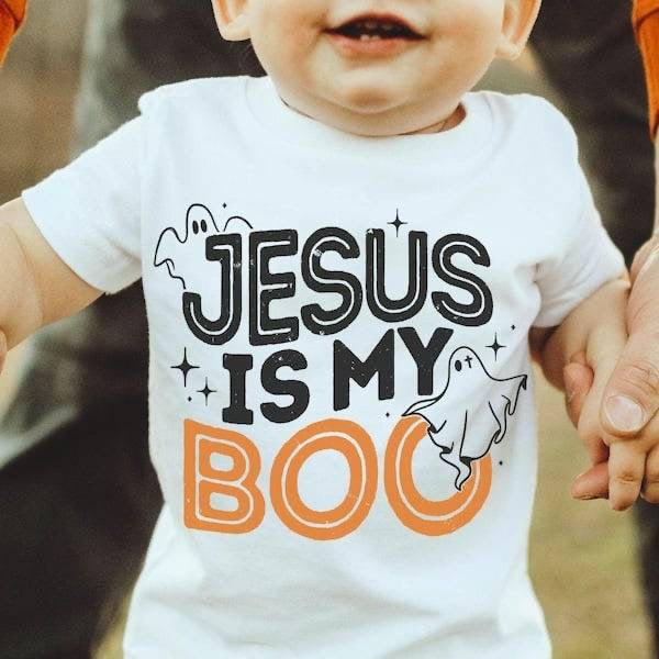 Jesus is my boo black and orange font (KARTA) 62878 DTF transfer