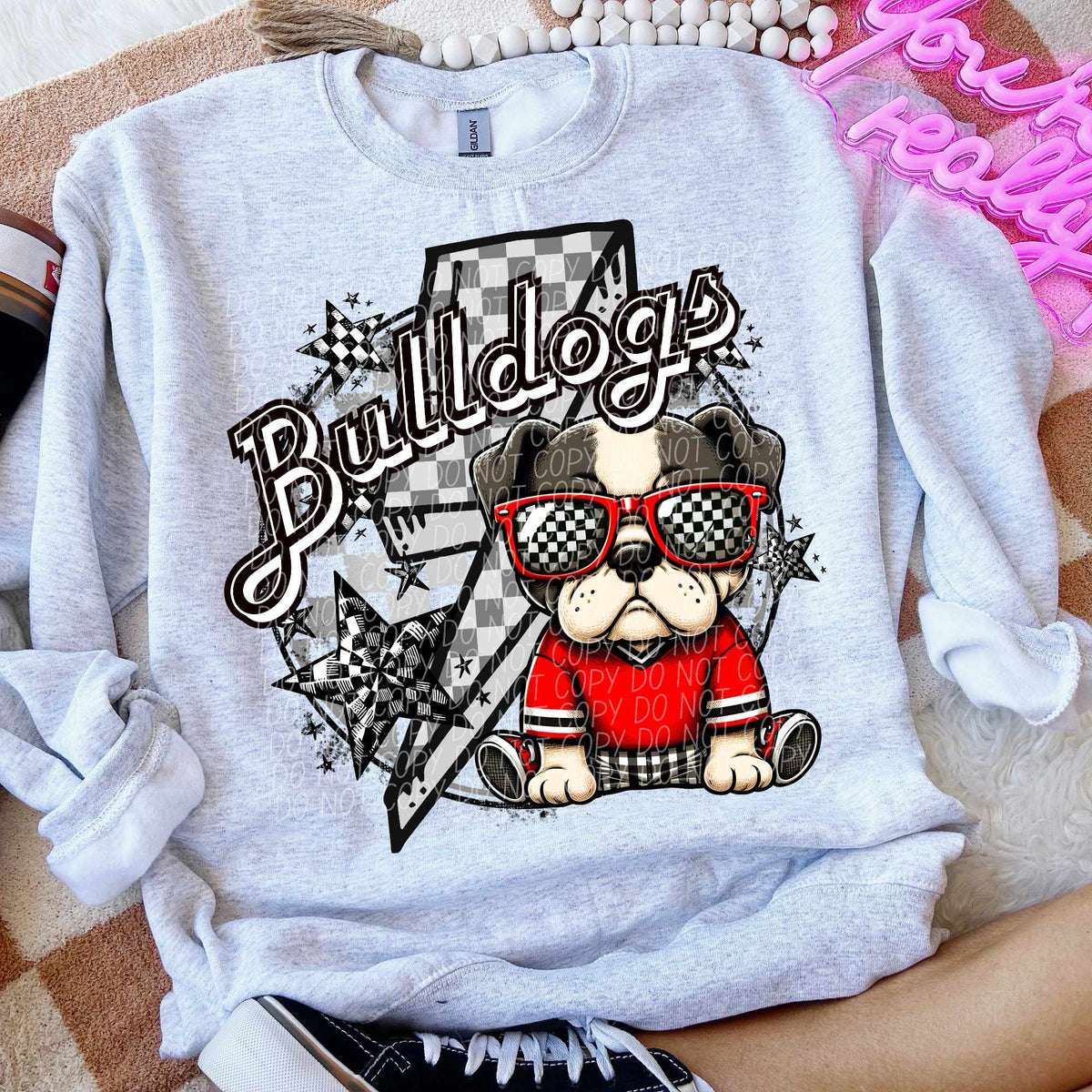 Bulldogs sitting lightning bolt (CITY) 52479 DTF transfer
