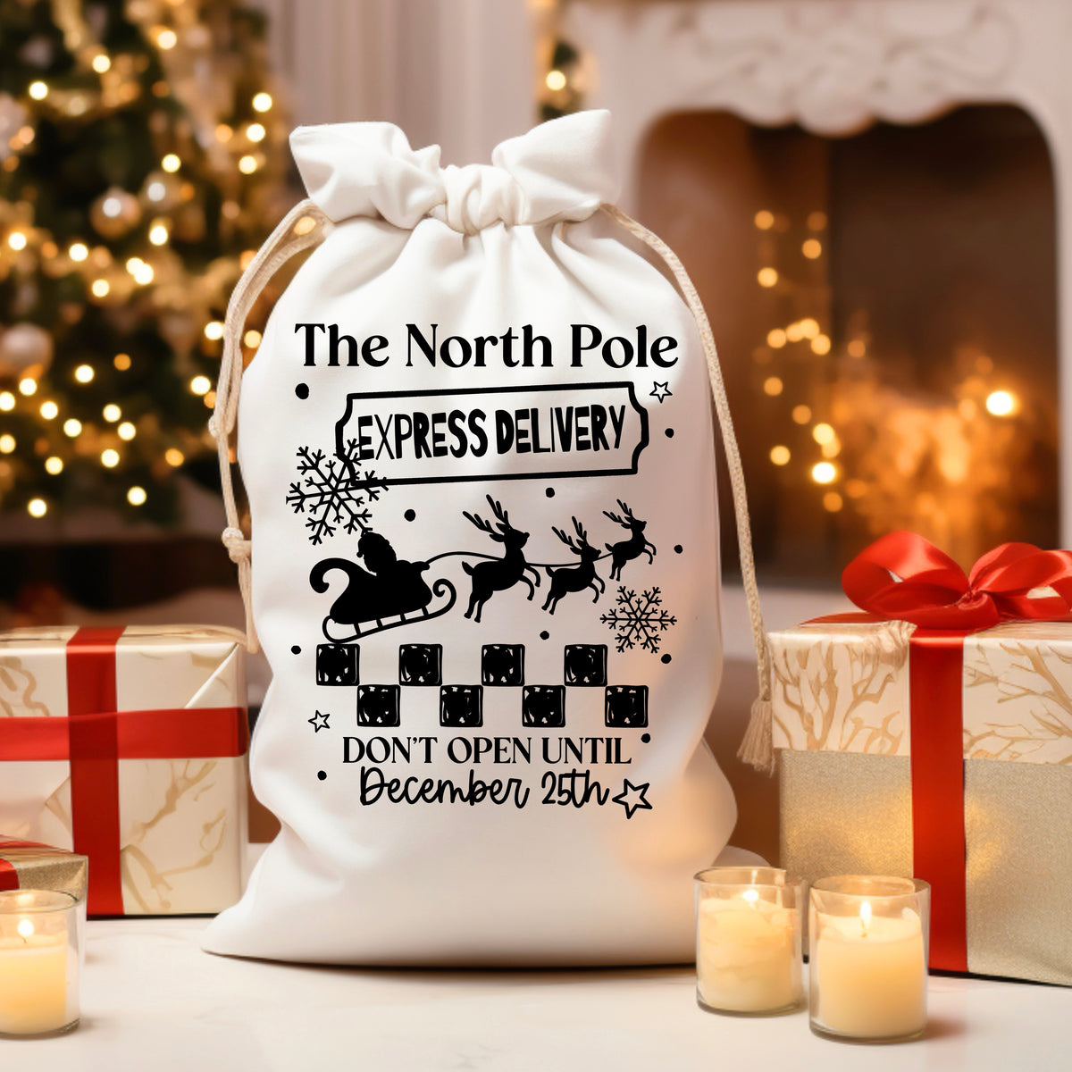 North Pole express delivery black (CSC) DTF Transfer