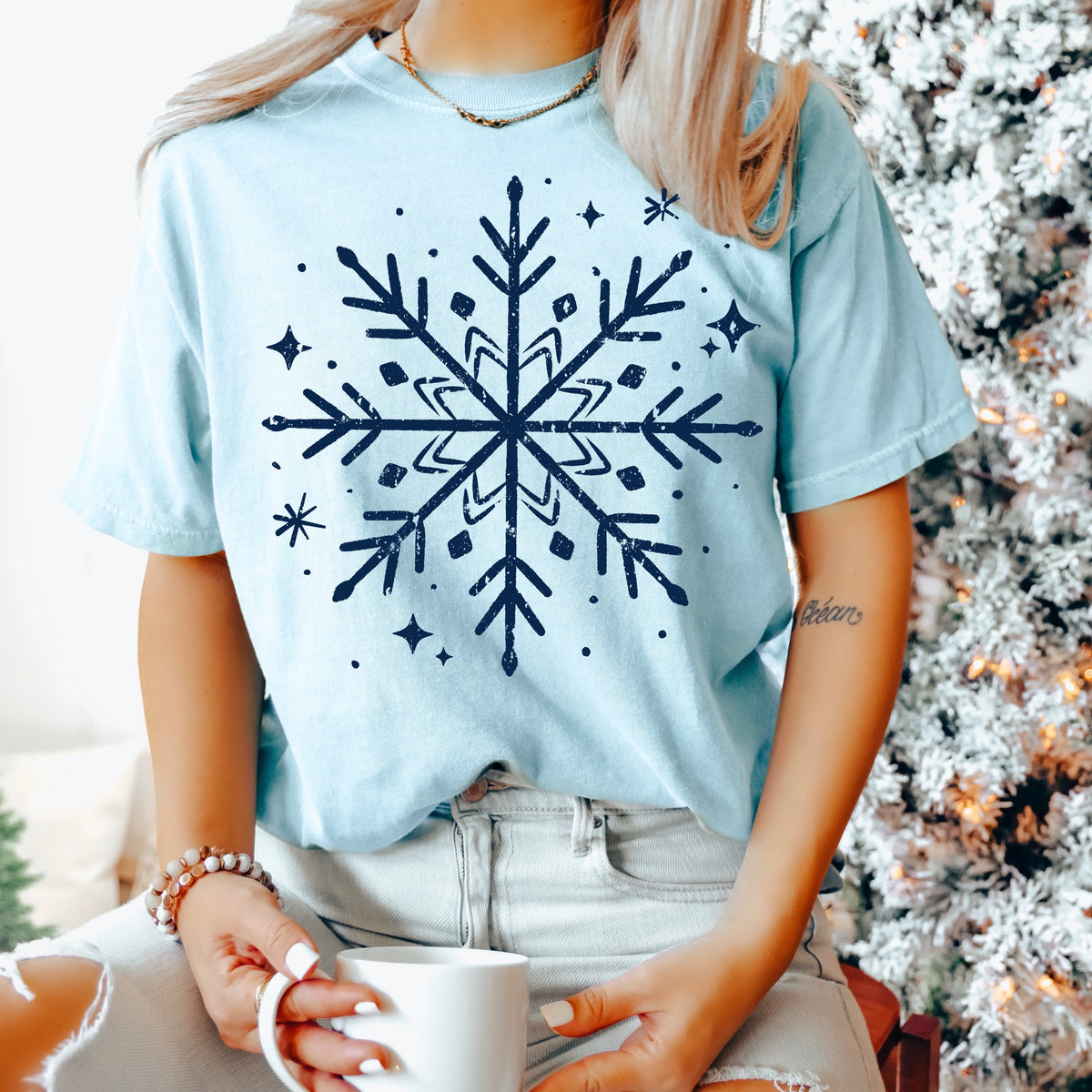 Snowflake (dark blue) (csc) DTF Transfer
