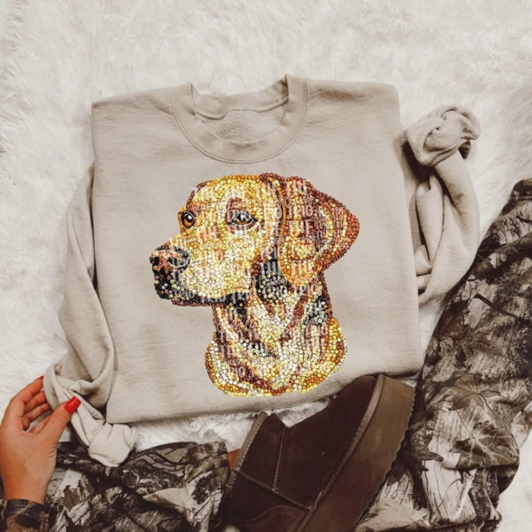 Rhinestone yellow lab (Classy) 95274 DTF transfer