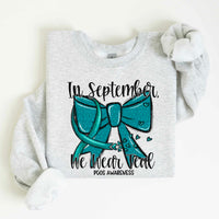 In september we wear teal bow 53513 DTF transfer