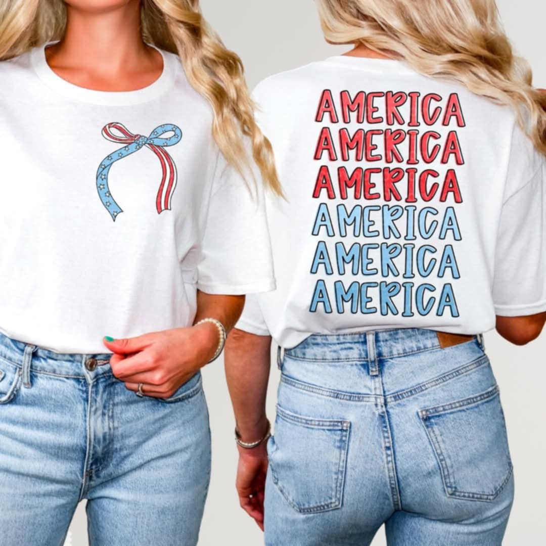 America red and blue stacked BACK (CMD) 96170 DTF transfer