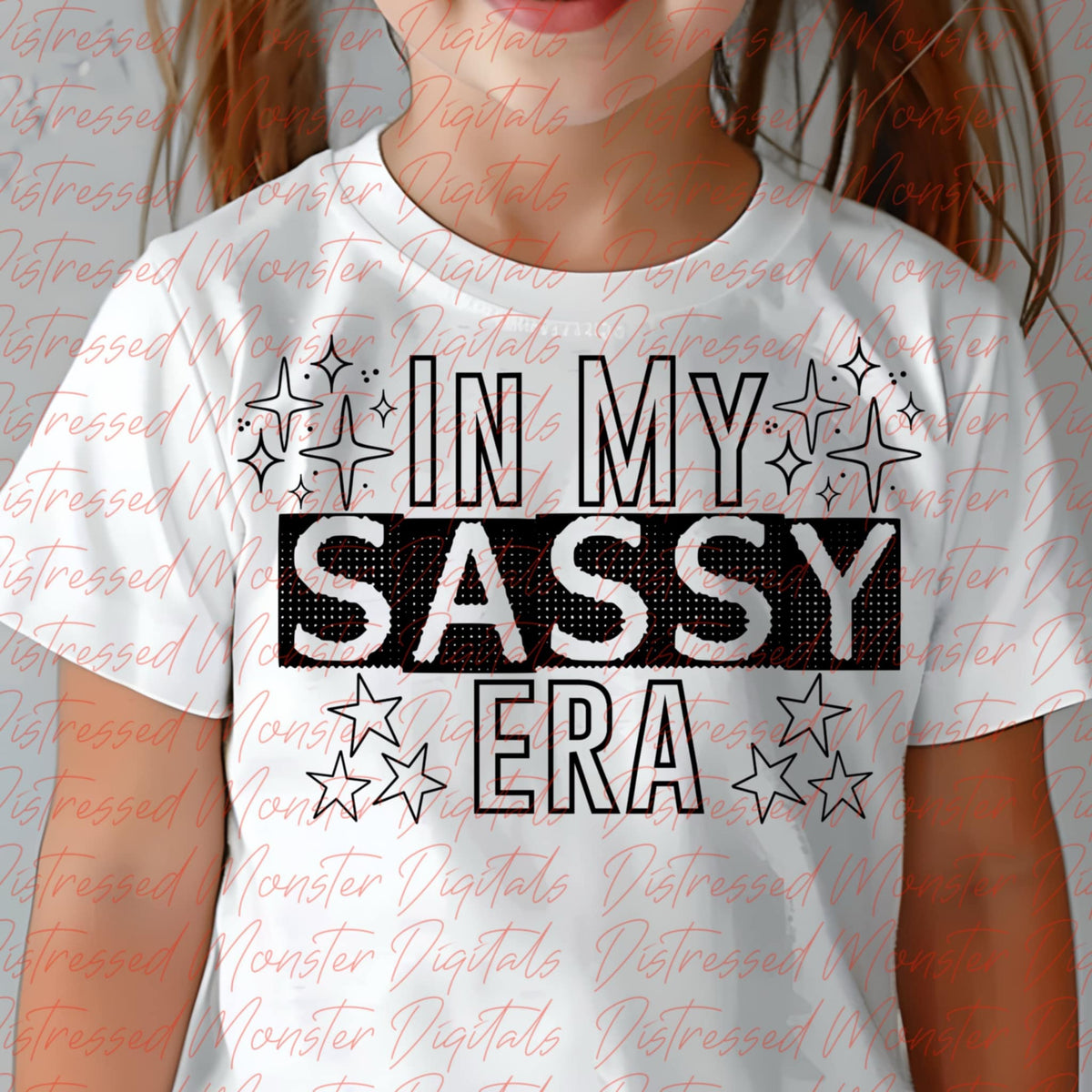 In my Sassy Era with stars BLACK 111700 DTF transfer