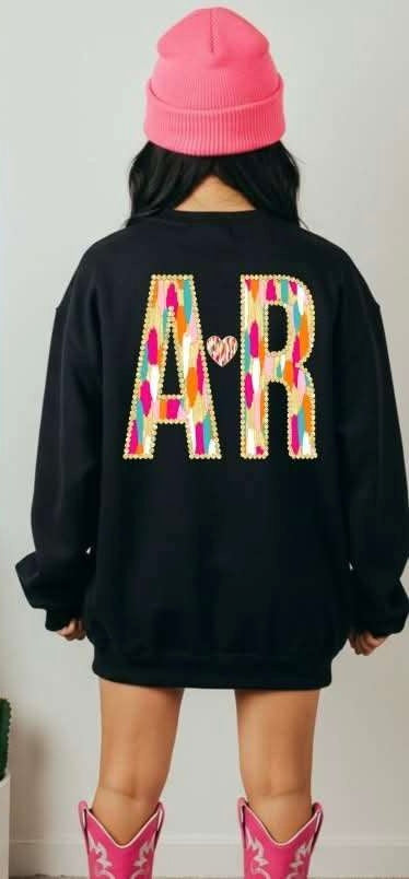 AR brushstroke with heart (S&G) 82972 DTF transfer