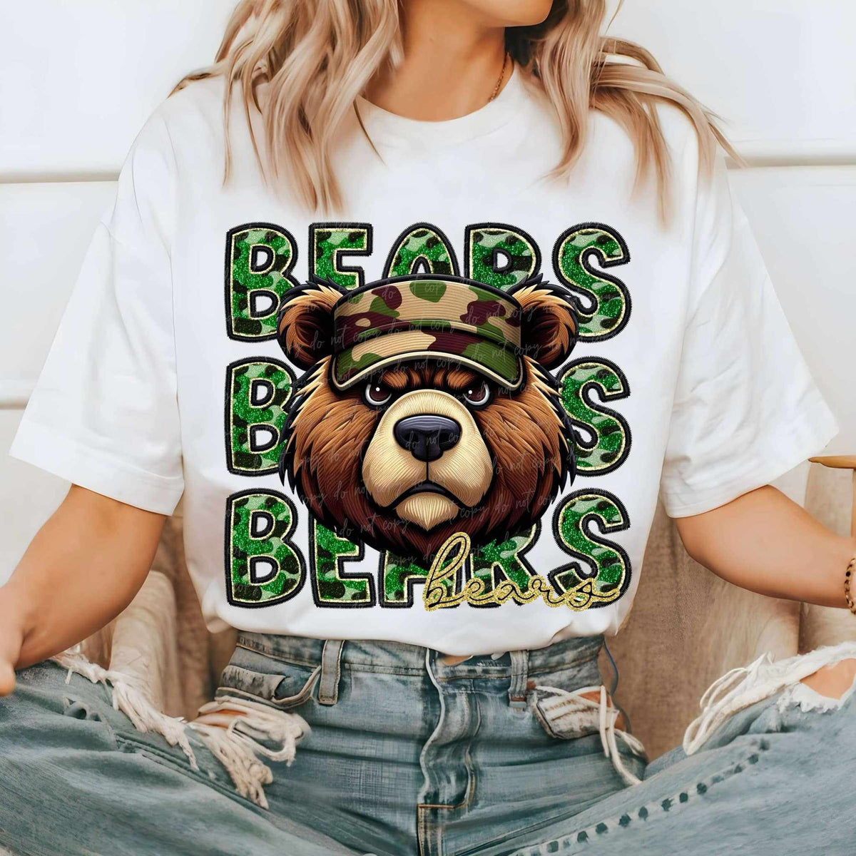 Bears camo stacked (VIRGO) 70559 DTF transfer