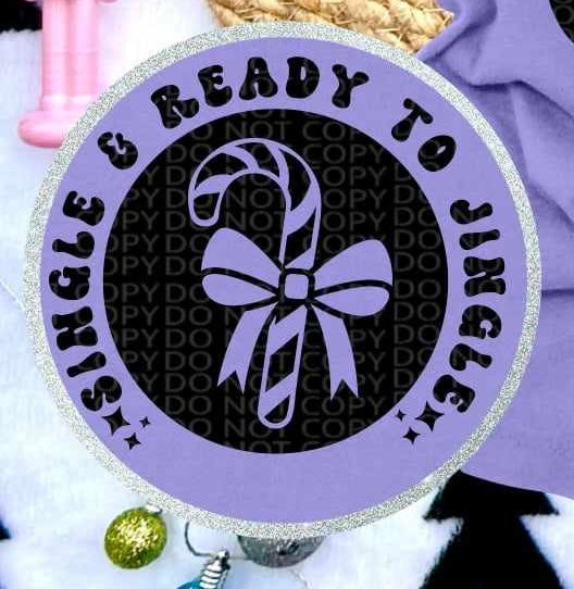 Single & ready to jingle pocket (HW) 62019 DTF transfer