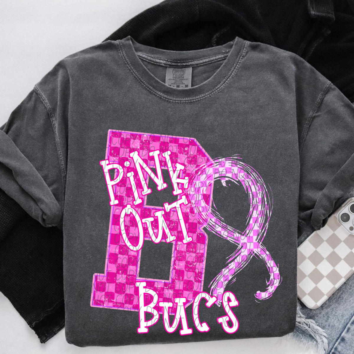 Bucs Pink Out Varsity (city) DTF Transfer