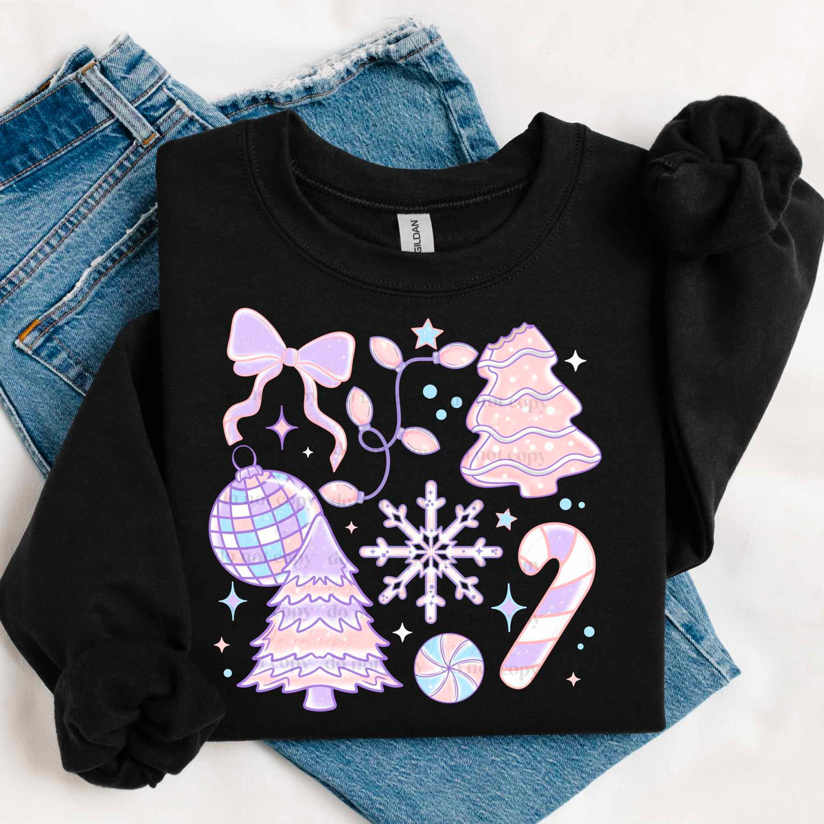 Pastel Christmas cluster (CSC) 65683 DTF transfer