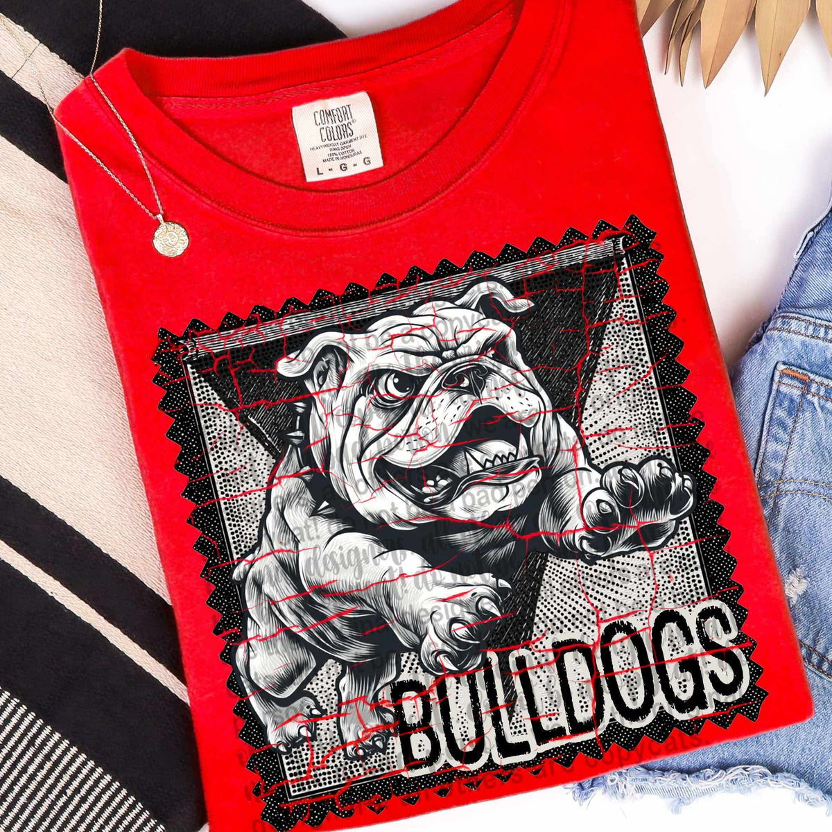 Bulldogs vintage stamp (TTD) DTF transfer