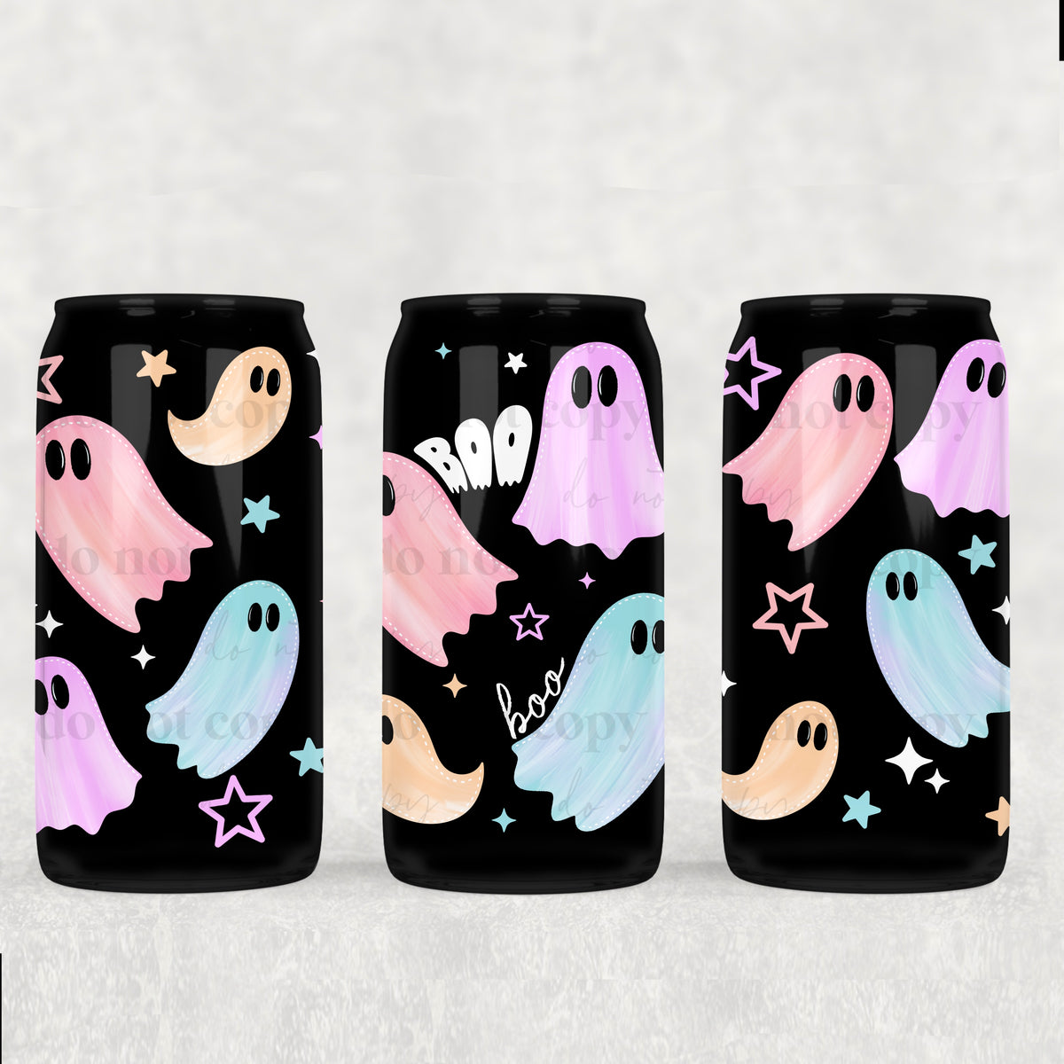 Boo pastel ghosts (CSC) UV DTF WRAP