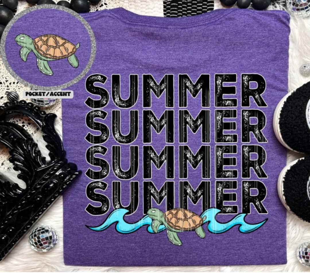 Summer stacked with turtle BACK (Linda) 106657 DTF transfer