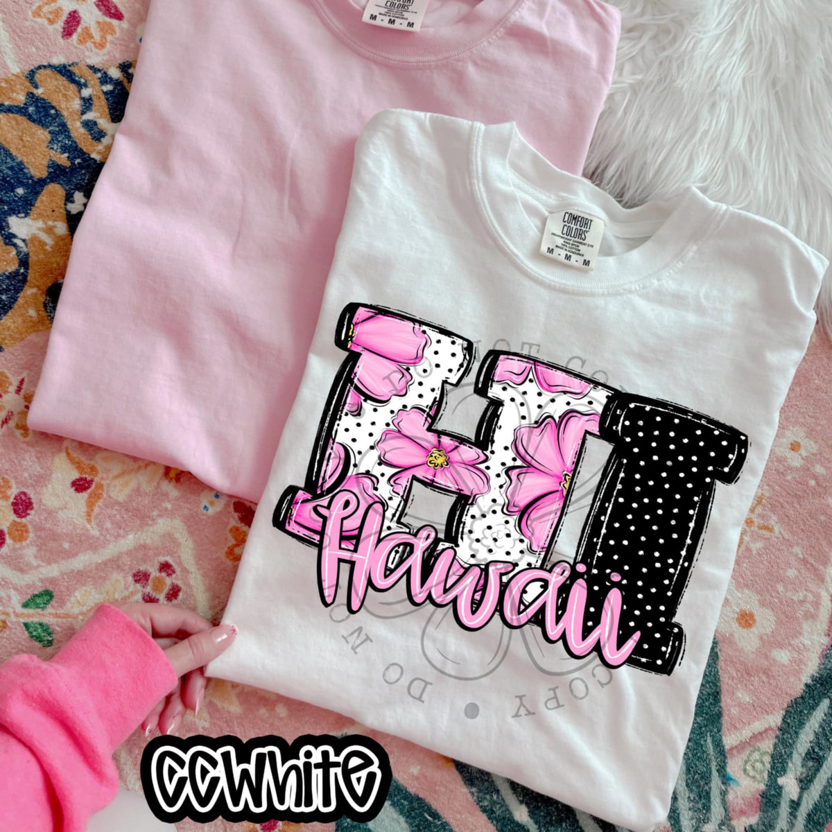 HI Hawaii pink flowers (SWD) 94520 DTF transfer