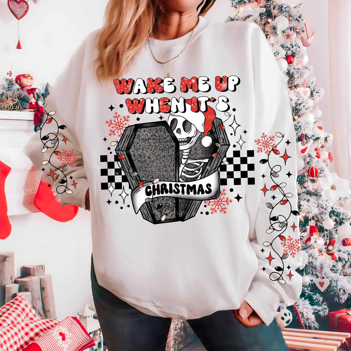 Wake me up when it’s Christmas FRONT (CSC) 55600 DTF transfer
