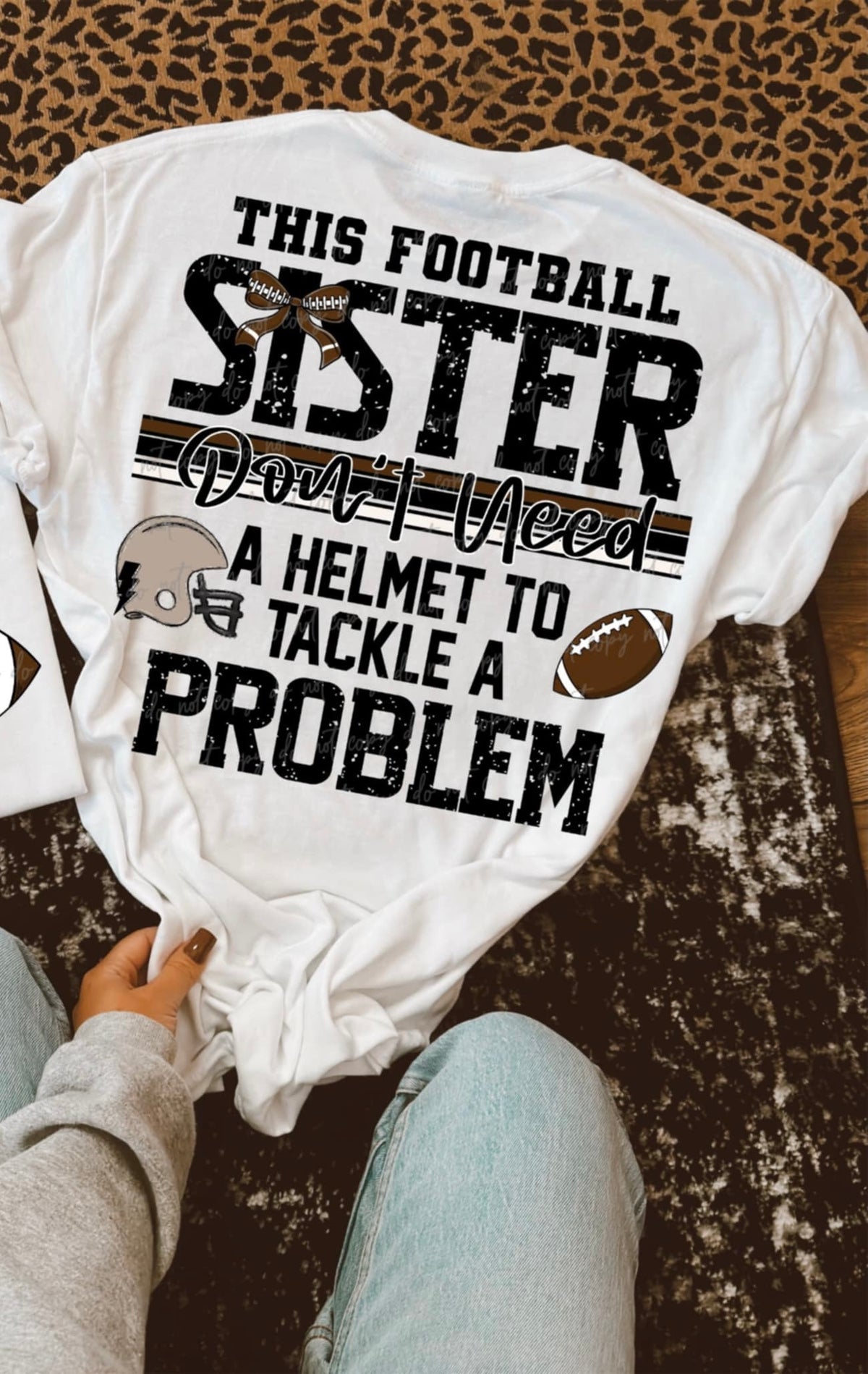 This football sister don’t need a helmet to tackle a problem BOW (VIRGO) 94466 DTF transfer