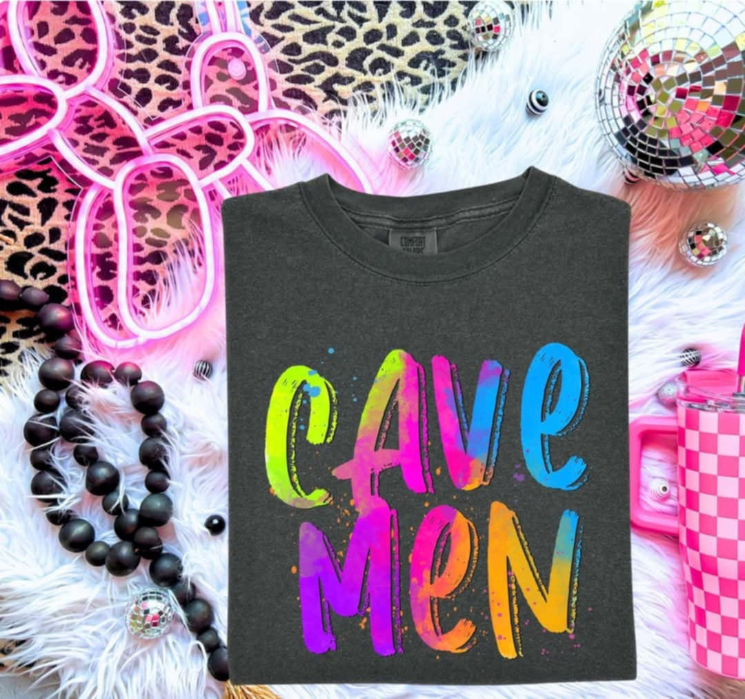 Cavemen Neon Splatter (S&G) 99981 DTF transfer