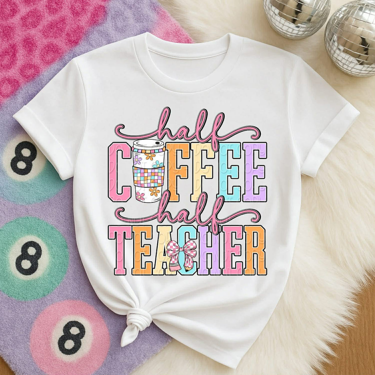 Half coffee half teacher (c’s) DTF transfer