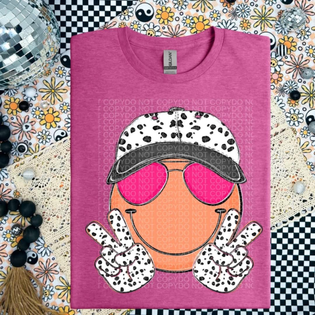 Happy face with Dalmatian hat (SSD) 98776 DTF transfer